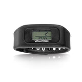VITALmaxx Fitness-Armband - Schwarz mit LCD-Display, Schrittzähler, Kalorienmessung und verstellbarem Silikonarmband für Komfort.