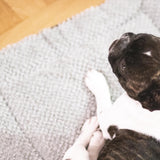 FLUFFINO® Hundedecke/Hundekissen - Wildlederimitat - Größe S (73 x 45 cm) - grau, weiche, rutschfeste Hundematte für kleine Hunde.