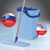 CLEANmaxx Komfort-Mopp Smart blau mit 2 Kammern-System, Auslassventil und Auswring-Mechanismus für optimale Feuchtigkeit.