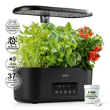 N8WERK Hydroponische Pflanzenanzuchtstation mit Display, höhenverstellbare LEDs, automatische Bewässerung und integriertem Düngersystem.