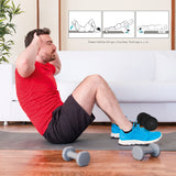 MAXXMEE Trainings-Assistent Sit-Up schwarz/blau mit Saugnapf, höhenverstellbar für Bauchmuskeltraining bis 90 kg Tragkraft.