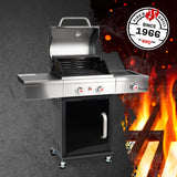 LANDMANN Gasgrill Triton 2.1 MaxX - 121 cm schwarz mit Edelstahlbrennern und Infrarot-Seitenbrenner, emailliertem Gußrost und LED-Kontrollknöpfen.