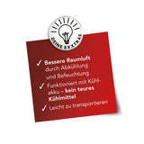 MAXXMEE Luftkühler mit Befeuchtung - verbessert Raumluft durch Abkühlung, mit Kühlakku, leicht zu transportieren, kompakt und leise.