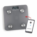 MAXXMEE Personen-Waage Körperanalyse mit Bluetooth & App – digitale Waage für Gewicht, Körperfett, Wasser, Muskelanteil und Gesundheits-Tracking.