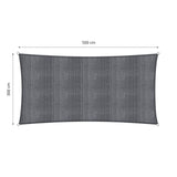 LUMALAND Sonnensegel 100% HDPE, Rechteck 3x5 m, dunkelgrau, stabil und UV-Schutz mit Befestigungsringen, 160g/m² Materialstärke.