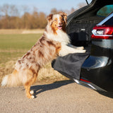 FLUFFINO® Kofferraumschutz für Hund inkl. Seiten- & Ladekantenschutz in dunkelgrau schützt Auto vor Nässe, Kratzern und Tierhaaren.