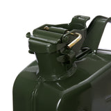 Oxid7® Metall Benzinkanister Kraftstoffkanister olivgrün 5 Liter mit auslaufsicherem Bajonettverschluss und pulverbeschichteter Oberfläche.