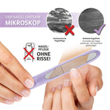 MIWIAM Nagelfeile für Finger- und Fußnägel - flieder, rostfrei, flexibel, für präzises Nagelfeilen ohne Risse und glattes Finish.