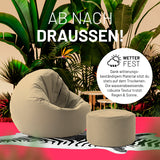 LUMALAND Sitzsack Pouf (50 L) beige, wetterfest, multifunktional als Sitzhocker, Ablage & Fußschemel für in- & outdoor geeignet.