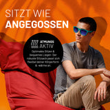 LUMALAND Sitzsack Classic XXL (380 L) in Rot, atmungsaktiv, passt sich Körperform und -wärme für drinnen und draußen an.