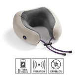 VITALmaxx Massagekissen Nacken 3V anthrazit/grau mit 2 Vibrationsstufen, kabellos, weich, ideal für Nacken- und Schultermassage unterwegs.