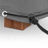 Hoberg Gartenmöbelabdeckhaube Sonnenliegen mit wetterfestem 600D Kunststoffgewebe und integriertem Kordelzug zur sicheren Befestigung.