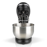 GOURMETmaxx Küchenmaschine schwarz mit 5 l Edelstahlschüssel, 6 Geschwindigkeitsstufen, Turbofunktion und Rühraufsatz.