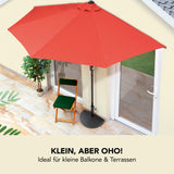 EASYmaxx Sonnenschirmfuß Stein-Optik 50x33x33cm anthrazit, halbrund, wetterfest, stabil für Balkon und Terrasse