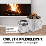 N8WERK Filz-Aufbewahrungskorb L - 40 x 40 x 40 cm - Hellgrau aus robustem, pflegeleichtem Filz, ideal für schonenden Schutz von Böden und Möbeln.