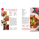 Kochwerk Buch für die Heißluft-Fritteuse mit Rezepten für Grillteller, Cevapcici & buntes Gemüse auf Kartoffelstampf.