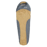 Where Tomorrow Camping Schlafsack Classic Mumienschlafsack in Curry mit wasserabweisendem Außenmaterial und Konturkapuze, 230 x 80 x 55 cm.