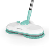 CLEANmaxx Akku-Spray-Mopp türkis/weiß mit 360° Rotation, kabellos, für empfindliche Böden, 2 rotierende Reinigungspads, starker Akku.