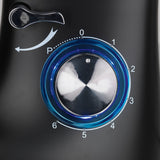 GOURMETmaxx Küchenmaschine - 6 Geschwindigkeitsstufen und Turbofunktion, schwarzer Drehregler zur Bedienung der Maschine.