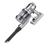 MAXXMEE Akku-Zyklon-Staubsauger PLUS mit Mikrofaserbürste, kabellos, beutellos, silber/schwarz, langanhaltende Akkulaufzeit, 3 Saugstufen