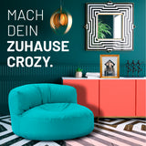 LUMALAND Sitzsack Lounge (320 L) in Aquamarin, modern und bequem für indoor & outdoor, pflegeleicht mit verstecktem Reißverschluss.
