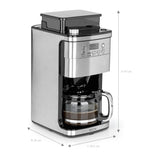 BEEM FRESH-AROMA-PERFECT SUPERIOR Filterkaffeemaschine mit Mahlwerk, 1,5 l Glaskanne, 28 Mahlgrade und digitaler Anzeige.