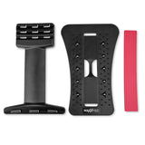 MAXXMEE Rückenbrücke in schwarz/rot mit verstellbarem Winkel und Akupressurpunkten zur Rücken- und Lendenwirbelsäulenmassage.