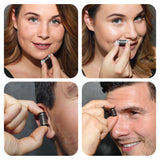 MAXXMEE Mini Gesichtsepilierer inkl. Aufbewahrungsbox schwarz/türkis zur schonenden Haarentfernung im Gesicht bei Mann und Frau.