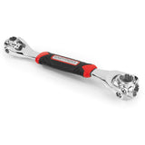 EASYmaxx Multi-Steckschlüssel 8in1 schwarz/rot mit rutschfestem Griff und 8 Größen für schwer erreichbare Stellen.