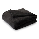 LUMALAND TV Kuscheldecke mit Ärmeln aus weichem Coral Fleece in schwarz, warm und komfortabel, mit Handytasche und Fußtasche.