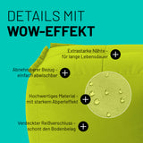 LUMALAND Sitzsack-Hocker Apfelgrün mit abnehmbarem, wasserabweisendem Bezug, extrastarken Nähten und verdecktem Reißverschluss.