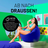 LUMALAND Sitzsack Drops (300 L) Royalblau, wetterfest, leicht, mit EPS-Füllung, ideal für drinnen & draußen, pflegeleicht und robust.