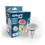 Abfluss-Fee LED-Abflussstopfen weiß/chrom, verhindert Verstopfung, vermindert Gerüche, höhenverstellbar, passend für fast alle Abflüsse.