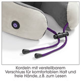 VITALmaxx Massagekissen Nacken 3V anthrazit/grau mit verstellbaren Kordeln für individuellen Halt und kabellose Nutzung unterwegs.