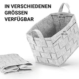 N8WERK Filz-Aufbewahrungstasche L - 40 x 30 x 30 cm, faltbar, hellgrau mit stabilen Tragegriffen, scandi Stil, schonend für Böden und Möbel.