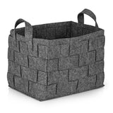 N8WERK Filz-Aufbewahrungstasche M dunkelgrau, faltbar, robust mit zwei Tragegriffen, schützt Böden und Möbel, vielseitiger Aufbewahrungskorb.