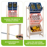 EASYmaxx Getränkekisten-Regal - 116 cm, Kiefernholz, Aufbewahrung für breite & schmale Kästen, auch für Obstkörbe geeignet.