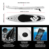 FitEngine Trip SUP-Board Set (Allrounder) - 10'8'' Beton, aufblasbares Board mit Carbon-Paddel, Action-Cam-Halterung, 140 kg Tragkraft.