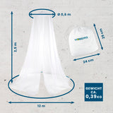 HOBERG Insekten-Baldachin - großer Moskitonetz-Baldachin für Einzel- und Doppelbetten, zum Bohren oder Kleben, inkl. Transportbeutel.