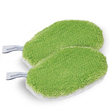 waschies Baby- & Kinder-Waschpads 2er-Set grün-weiß, wiederverwendbar, aus weichen Mikrofasern für sanfte Babypflege mit Wasser