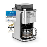 BEEM FRESH-AROMA-PERFECT SUPERIOR Filterkaffeemaschine mit Mahlwerk, Glaskanne und digitalem 24-Stunden-Timer für 12 Tassen Kaffee.
