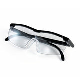 EASYmaxx Vergrößerungsbrille - Schwarz, leicht, komfortabel, über Brillen tragbar, mit ca. 160% Vergrößerung und Aufbewahrungsbeutel.