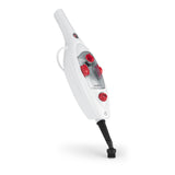 MAXXMEE Dampfbesen - bis zu 20 Minuten Dauerdampf, abnehmbarer Handdampfreiniger, weiß/rot, ideal für Hartböden und Teppiche.