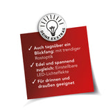 MAXXMEE LED-Dekosäule "Bauernrose" mit Rost-Optik und LED-Leuchtkugel, 65 cm, inkl. Farbwechsel und Timerfunktion.