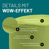 LUMALAND Sitzsack Pouf (50 L) Grün mit abnehmbaren Bezug, starkem Abperleffekt, extrastarken Nähten und verdecktem Reißverschluss.