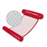 VfB Stuttgart Wasserhängematte mit Tragefunktion 119 cm rot, aufblasbare Nacken- und Kniestütze, offizielles Lizenzprodukt, Tragelasche inklusive.