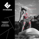 FitEngine Trip SUP-Board Set (Allrounder) - 10'8'' Beton mit Beton-Design, Carbon-Paddel, stabil und flexibel für Ganzkörper-Workout.