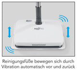 MAXXMEE Akku-Vibrationsmopp mit Sprühfunktion - kabellos, grau, für sanfte Reinigung mit automatischer Vibrationsbewegung der Reinigungslatte.