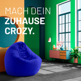 LUMALAND Sitzsack Drops (300 L) in Royalblau, gemütlich und vielseitig für Indoor & Outdoor, langlebig und leicht zu reinigen.