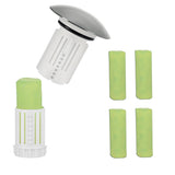 Abfluss-Fee Waschbecken 1x Verschlussstopfen & 5x Duftstein Zitrone/Apfel für sauberen Abfluss und frischen Duft.